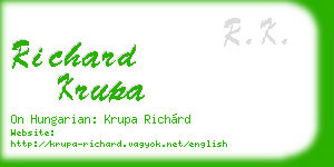 richard krupa business card